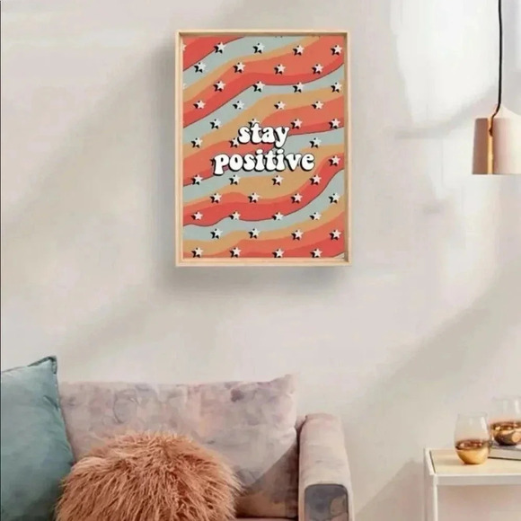 NEW! Urban Outfitters “Stay Positive” Vintage Star Canvas Wall Art - Picture 7 of 8
